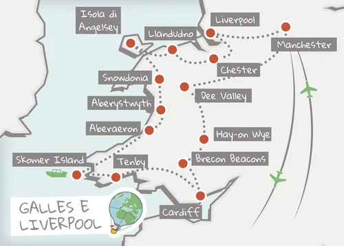 Mappa Itinerario Galles